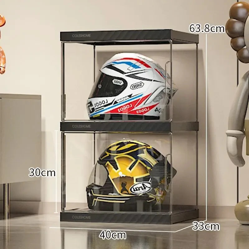 Acrylic Helmet Storage Cabinet