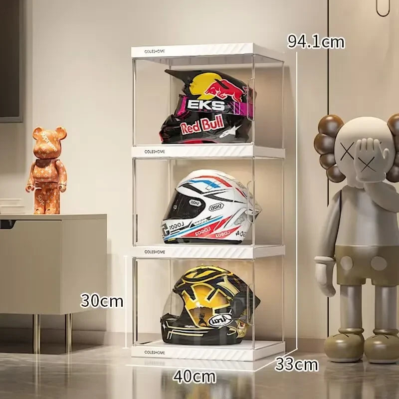 Acrylic Helmet Storage Cabinet