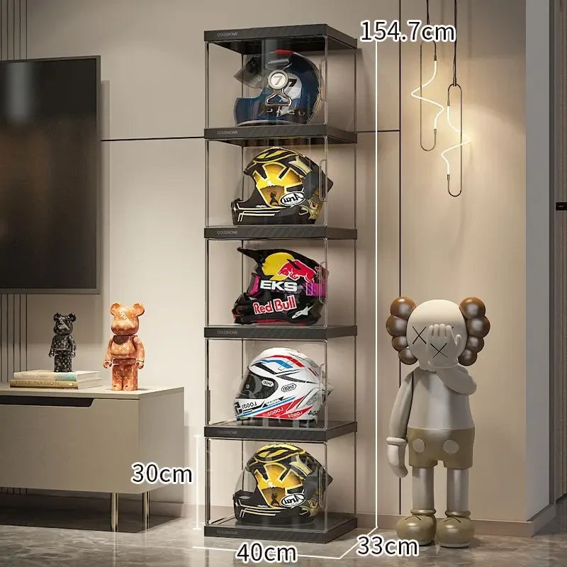 Acrylic Helmet Storage Cabinet