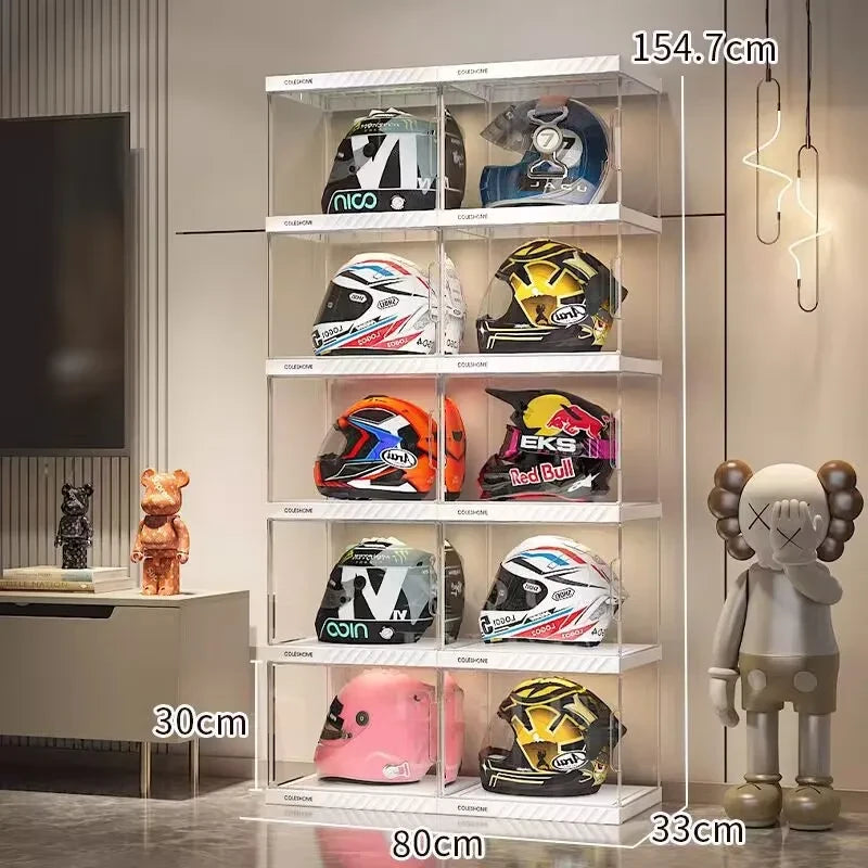 Acrylic Helmet Storage Cabinet