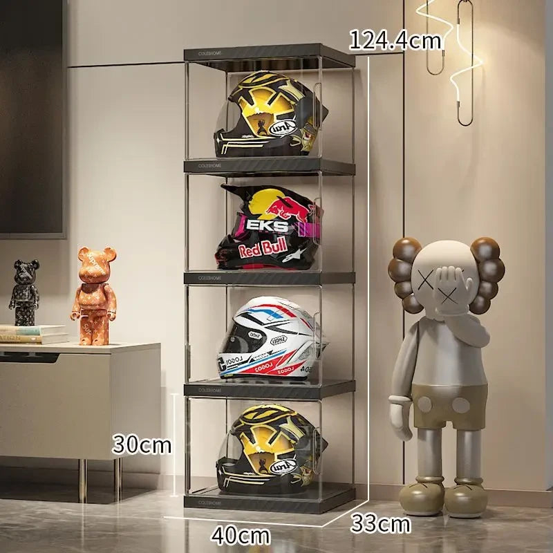 Acrylic Helmet Storage Cabinet