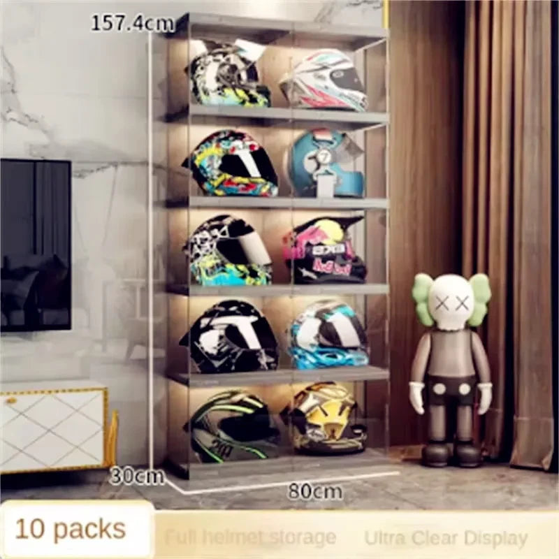 Acrylic Helmet Storage Cabinet