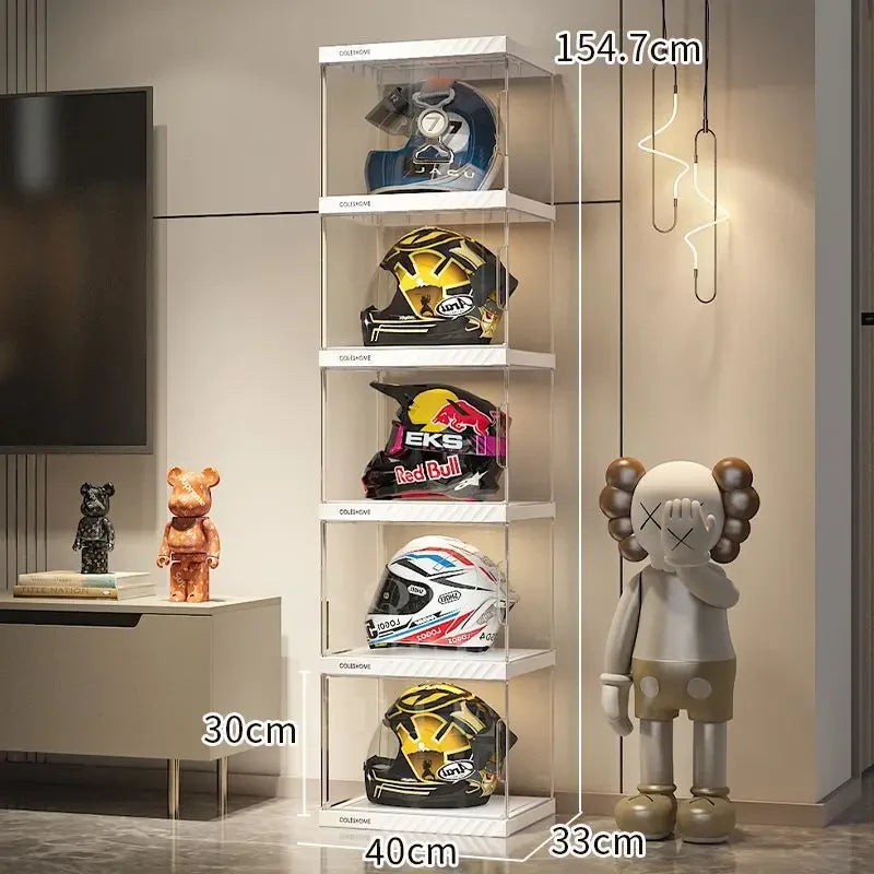 Acrylic Helmet Storage Cabinet