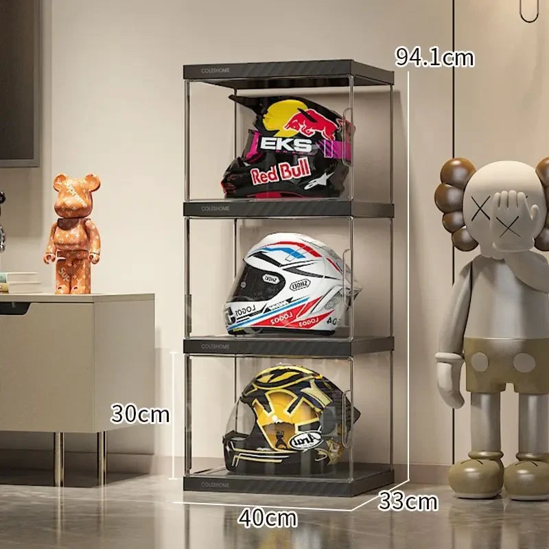 Acrylic Helmet Storage Cabinet